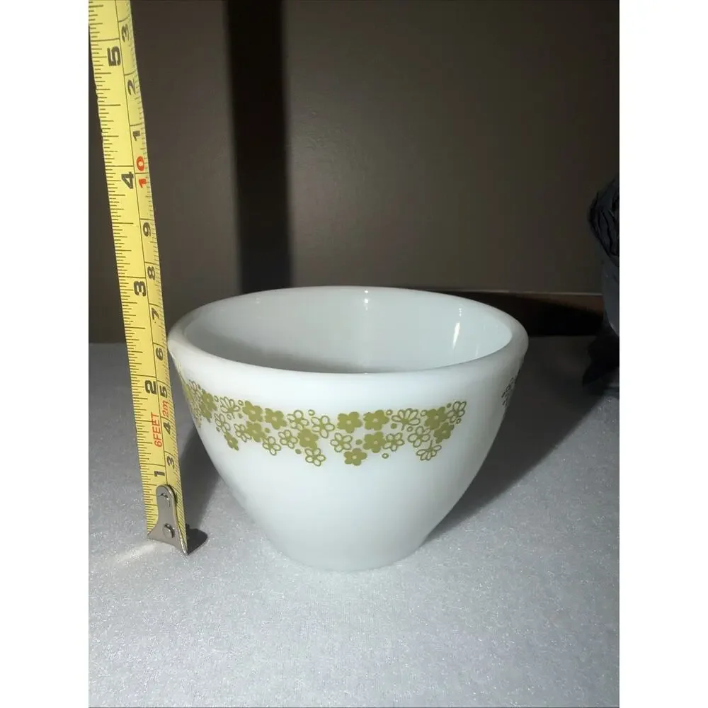 Pyrex Spring Blossom Crazy Daisy Green Sugar Bowl 3.5” W X 2.5”H